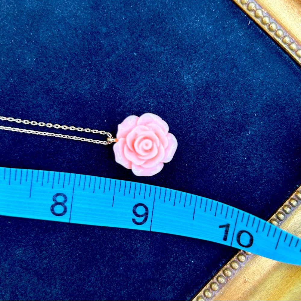 Vintage Celluloid Rose pendant with Chain